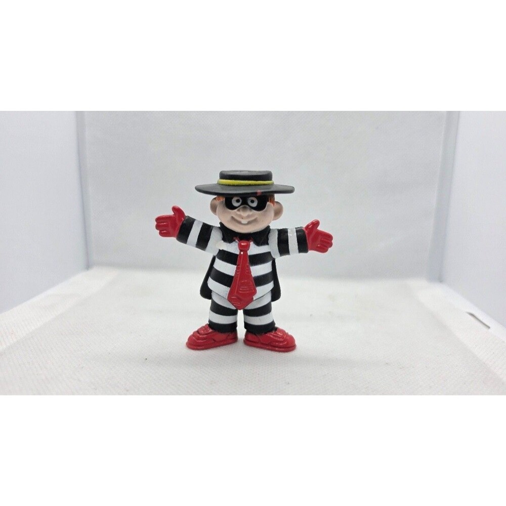 McDonald's The Hamburglar 1995 PVC Figure Black White Stripe Hat Happy Meal Toy
